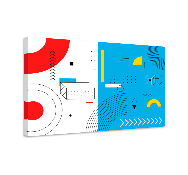 Geometrisk lærredsbillede geometriske former komposition - TenStickers