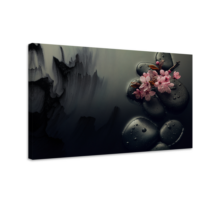 Elegantes flores piedras zen elegant lærred - TenStickers