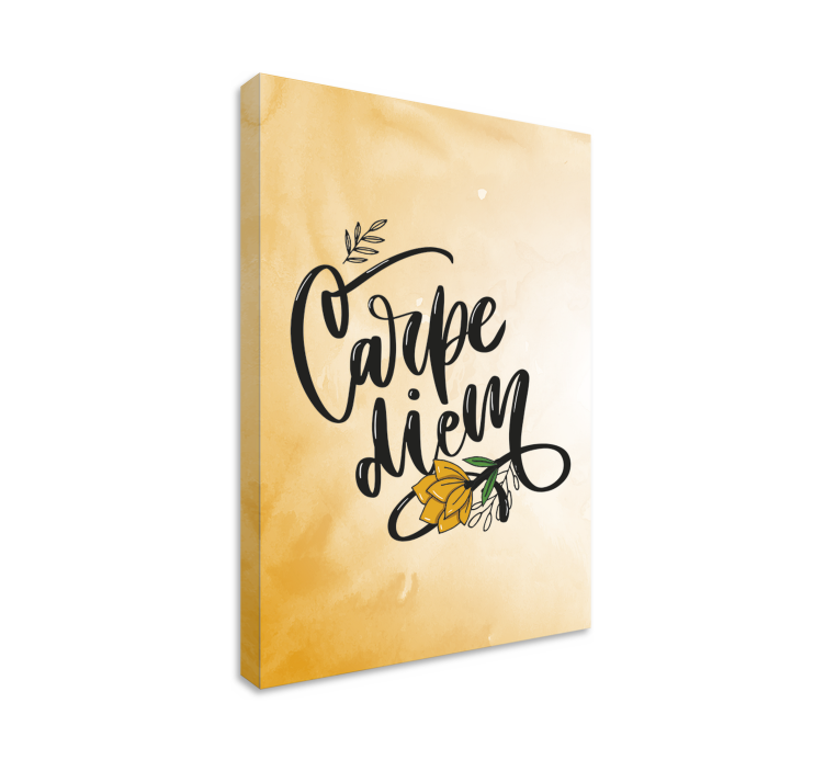 Citat lærredsbillede grib dagen blomster - TenStickers