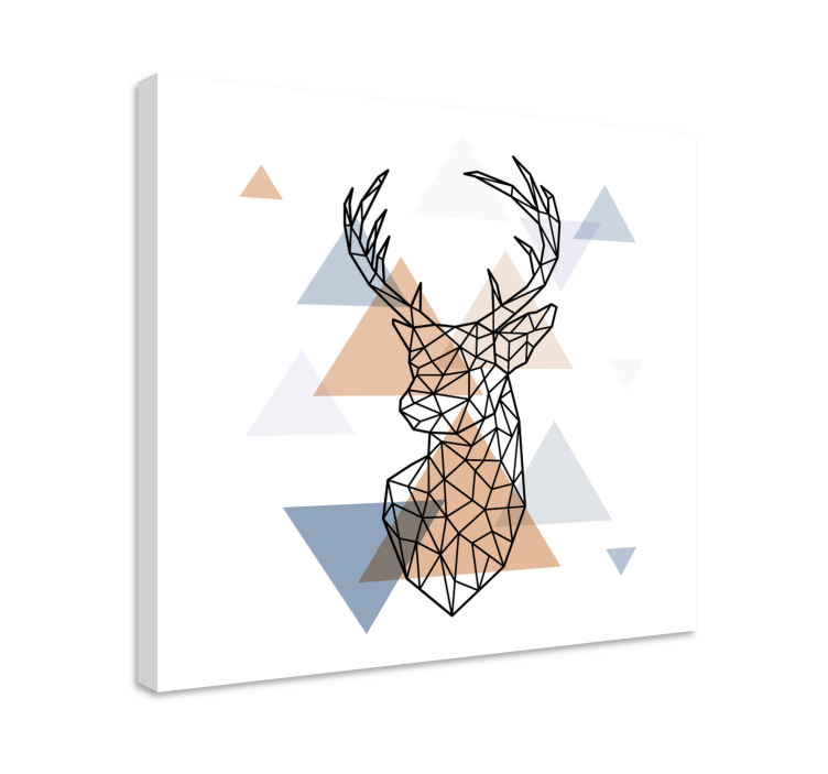 Hjorte billede på lærred angular stag head - TenStickers
