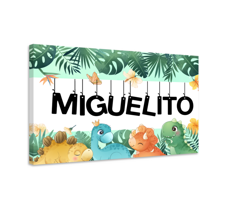 Heste lærredsbillede sød dinosaur scene - TenStickers