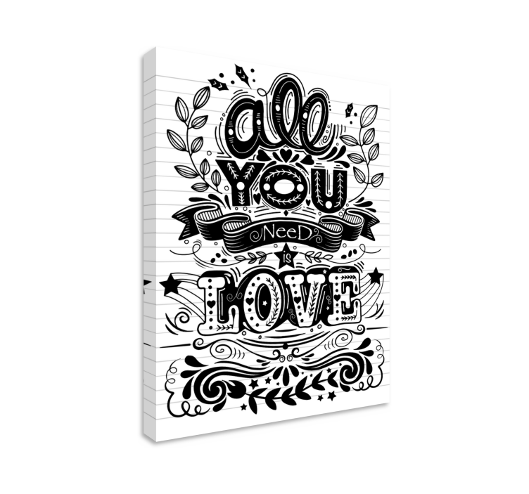 Citat lærredsbillede alt hvad du behøver - TenStickers
