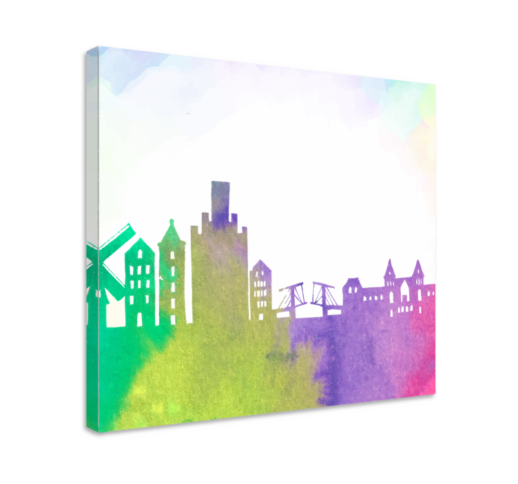 Urban silhouette skyline by lærredsbillede - TenStickers