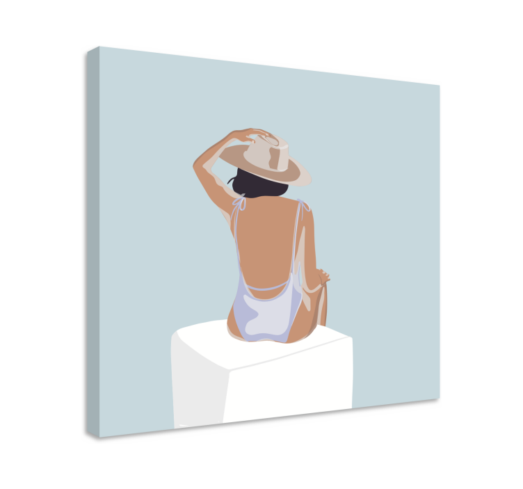 Mode pige minimalistisk stil fototapet - TenStickers