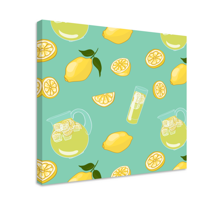 Glas med citron og frugt lærred - TenStickers