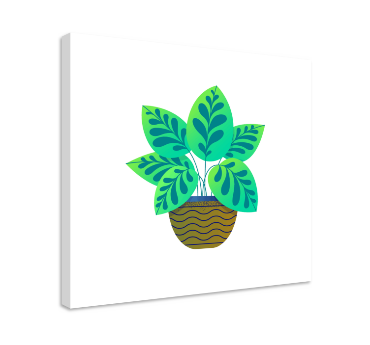 Frodigt grønt løv blomster og planter lærredsbillede - TenStickers