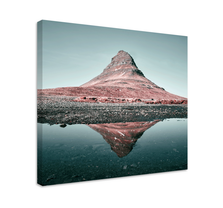 Landskab lærred kirkjufell bjergrefleksion - TenStickers