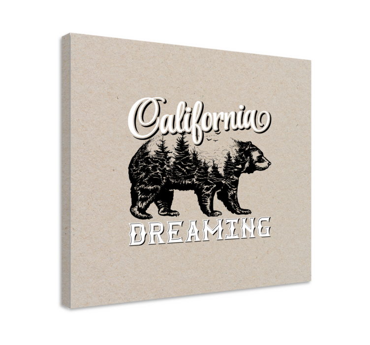 3d lærred california bjørn eventyr - TenStickers