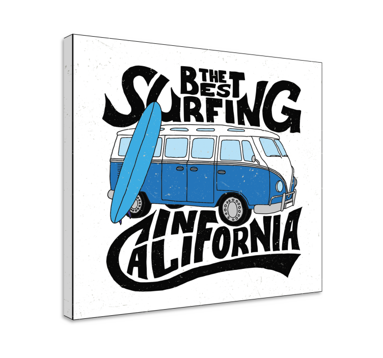 Sport lærredsbillede surfing california van - TenStickers