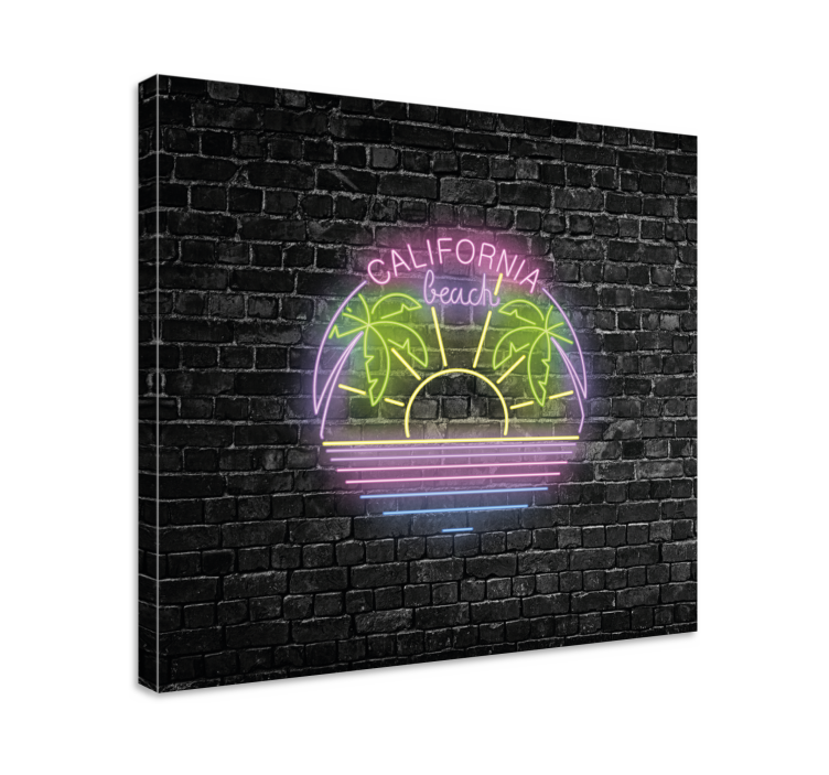 California beach neon by lærredsbillede - TenStickers