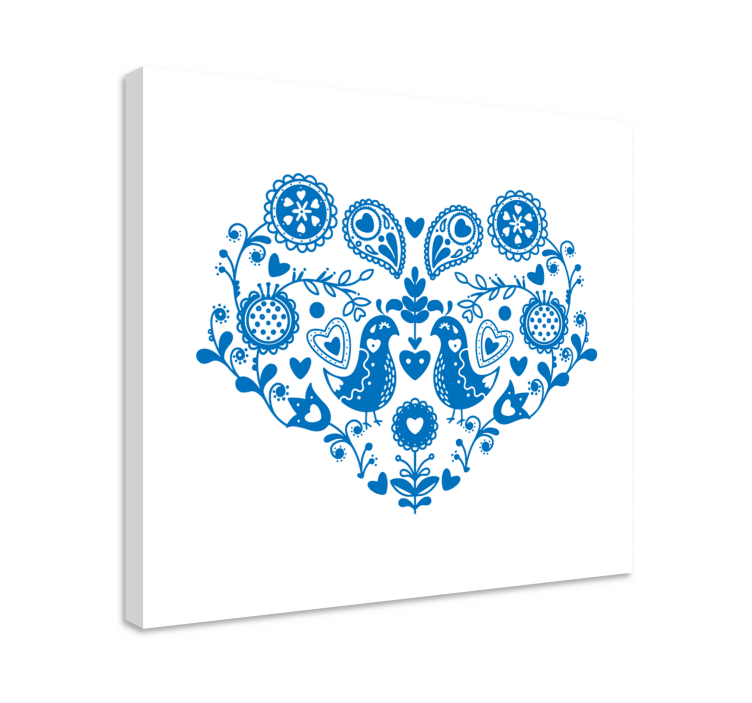 Hjerte form blomst lærred - TenStickers