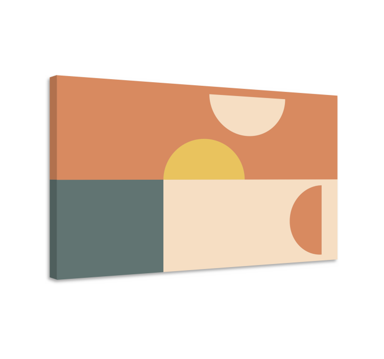 Halvcirkler og rektangler geometrisk lærred - TenStickers