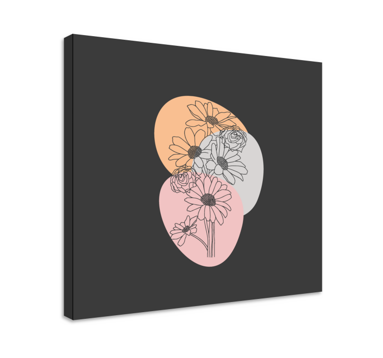 Blomster og planter lærredsbillede abstrakte former - TenStickers