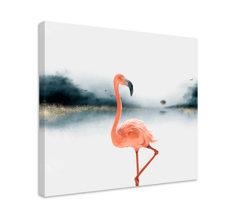 Elegant flamingo landskab lærred - TenStickers