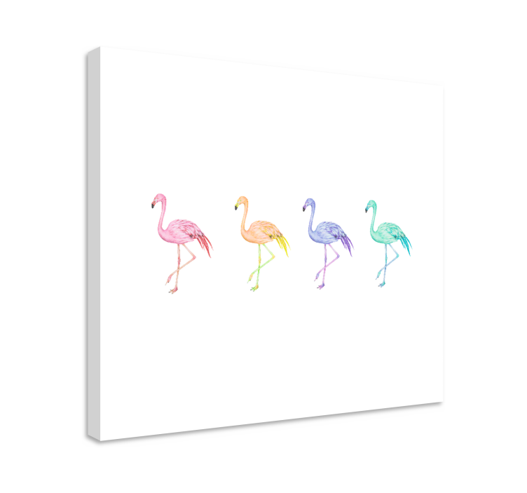 Hunde lærredsbillede diverse flamingos kollektion - TenStickers
