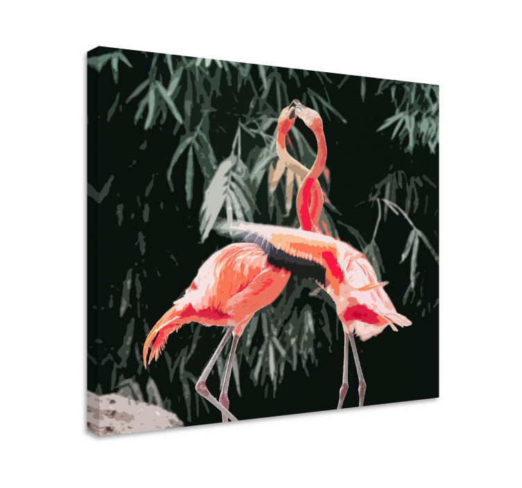 Hunde lærredsbillede flamingo par - TenStickers
