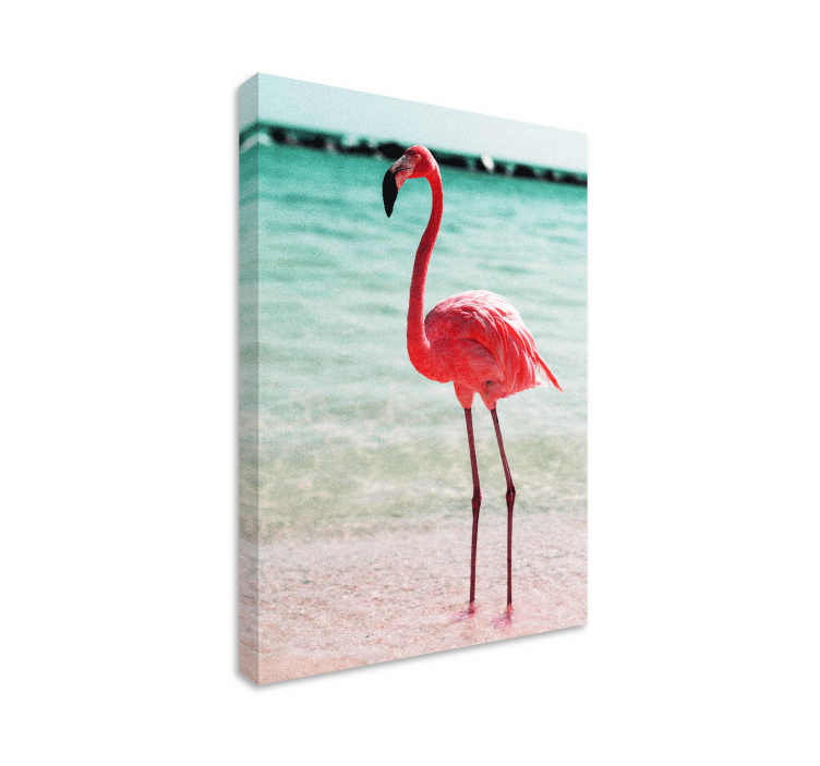 Fugl lærredsbillede elegant flamingo stilling - TenStickers
