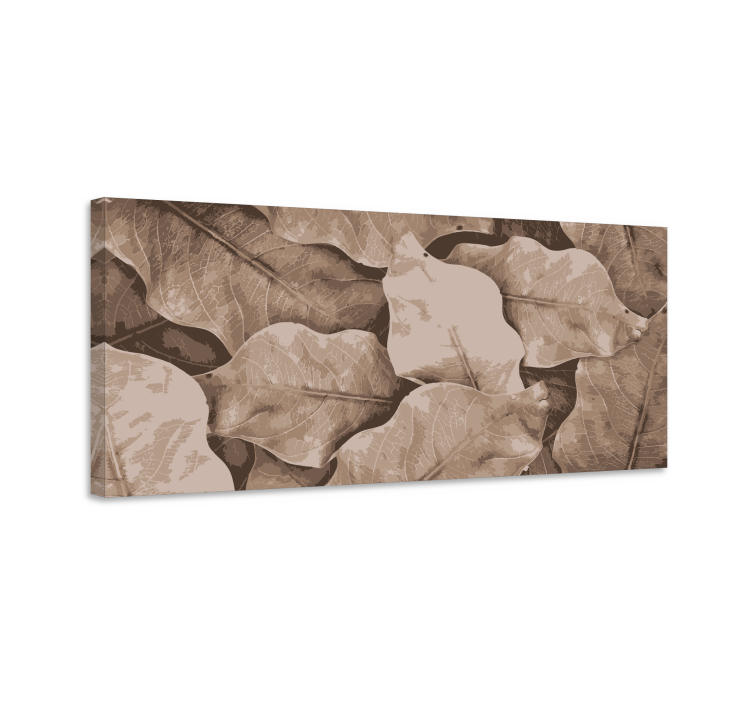 Lagdelte botaniske blade blomster og planter lærredsbillede - TenStickers