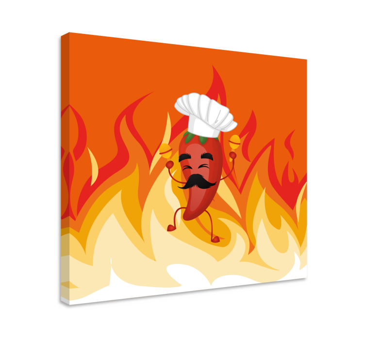 Dancing chili chef andre tekster lærredsbillede - TenStickers