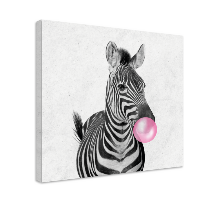 Zebra dyr tyggegummi moderne lærred - TenStickers