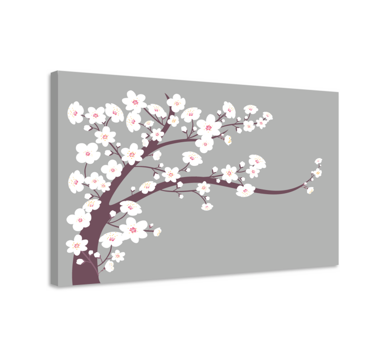 Blomster og planter lærredsbillede sakura blomst stilk - TenStickers