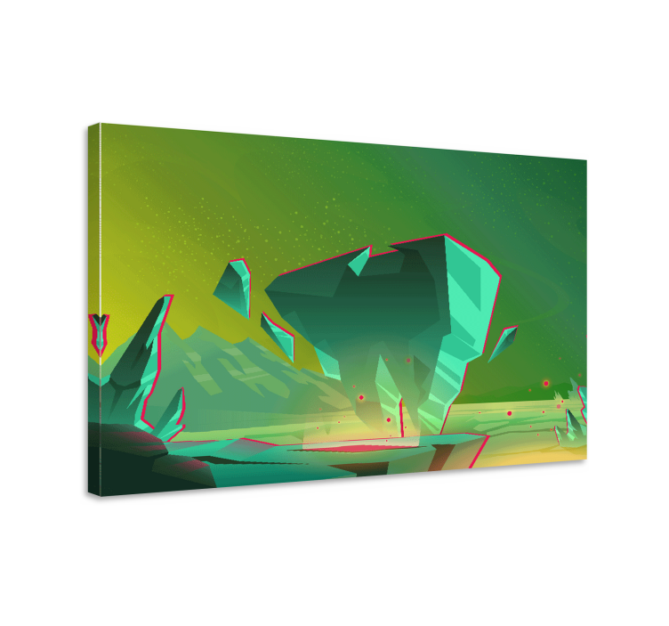 Moderne lærredsbillede med geometriske landskabselementer - TenStickers