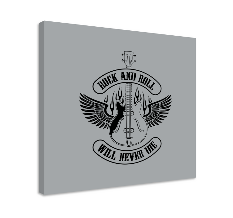 Musik lærredsbillede guitar med vinger - TenStickers