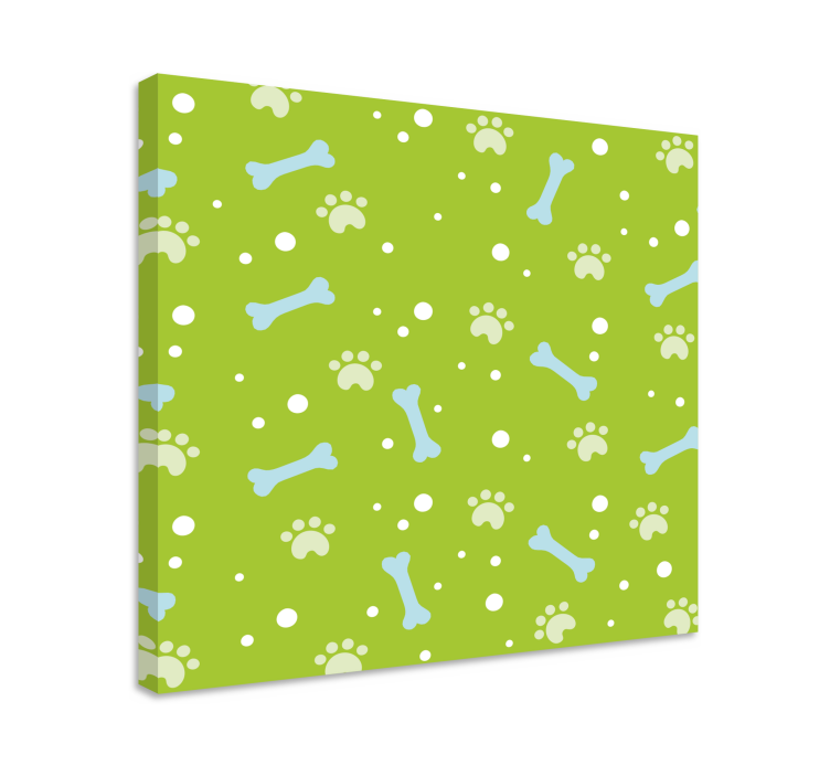Fantastiske blå og grønne hundepoter kanvastryk - TenStickers