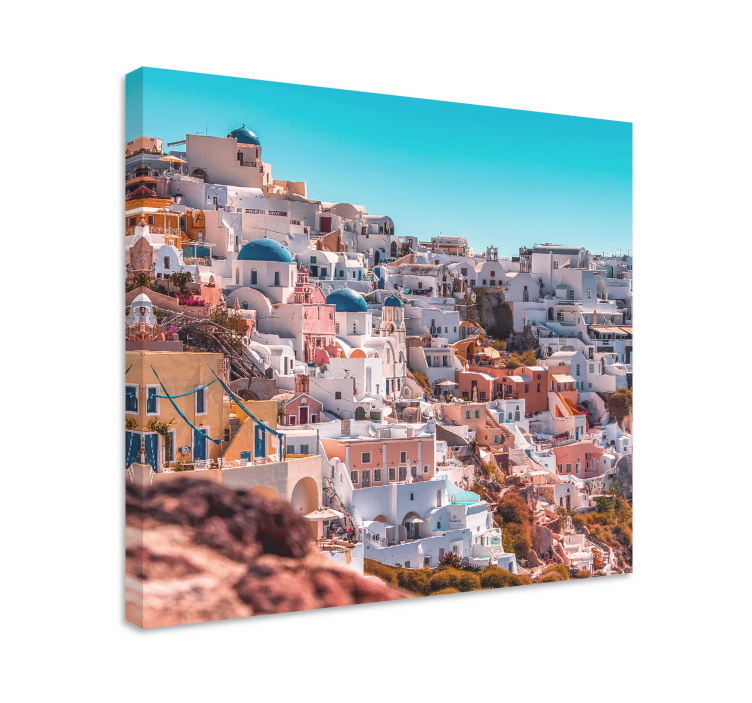 By lærredsbillede santorini naturskøn udsigt - TenStickers