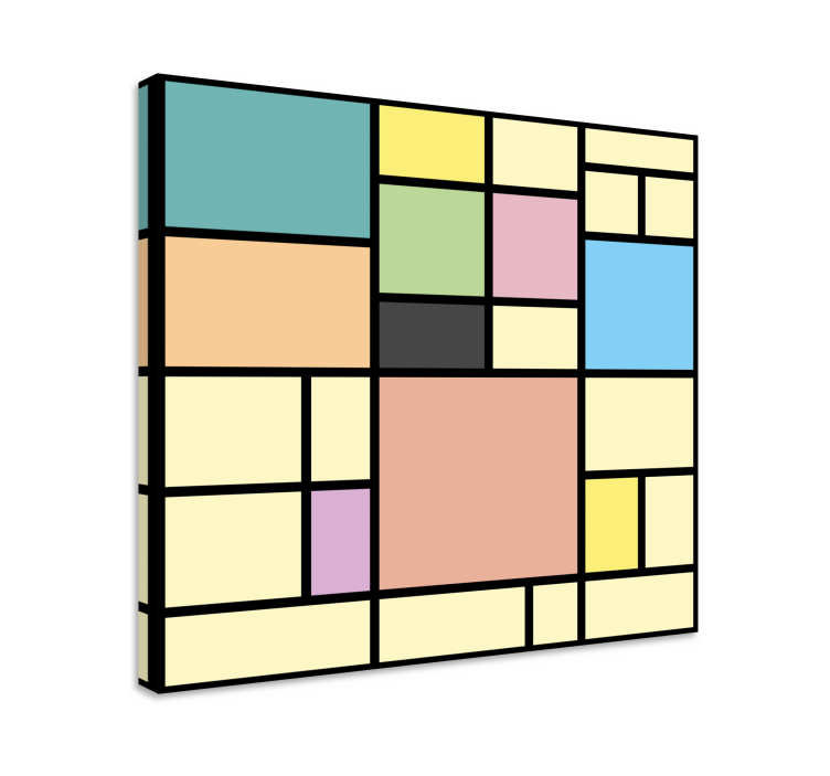 Patchwork farveblokke moderne lærred - TenStickers