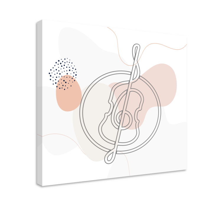 Stregtegning cello design musik lærred - TenStickers