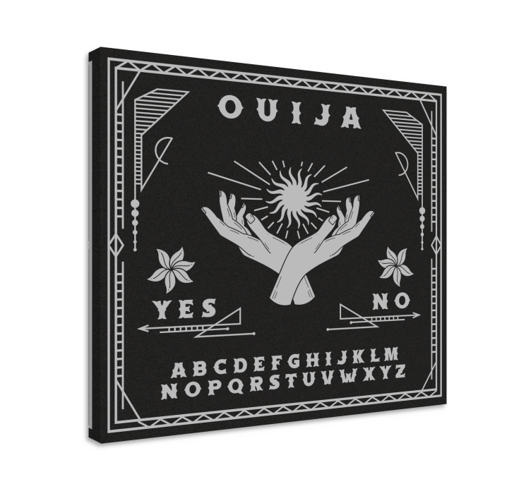 Sort og hvidt ouija board hjemmelærred print - TenStickers