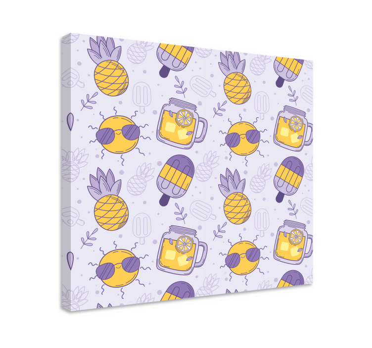 Frugt lærredsbillede solrige ananas lækkerier - TenStickers