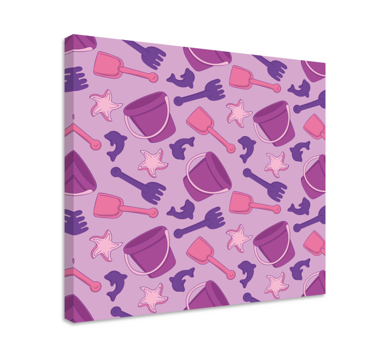 Børne lærredsbillede med strandlegetøj mønster - TenStickers