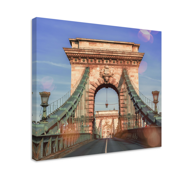 Chain bridge view by lærredsbillede - TenStickers