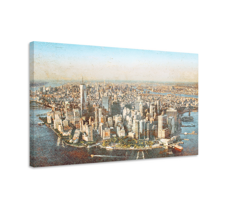 Aerial view manhattan by lærredsbillede - TenStickers