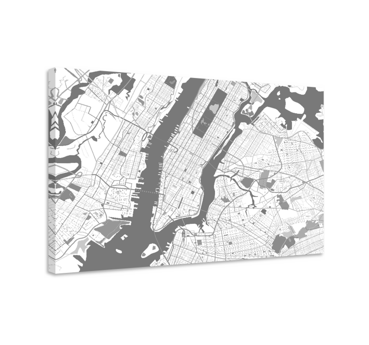 Manhattan kort by lærredsbillede - TenStickers