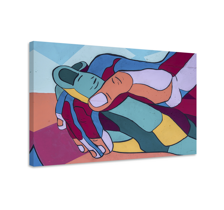 Mennesker og karakterer lærredsbillede sammenflettede hænder - TenStickers