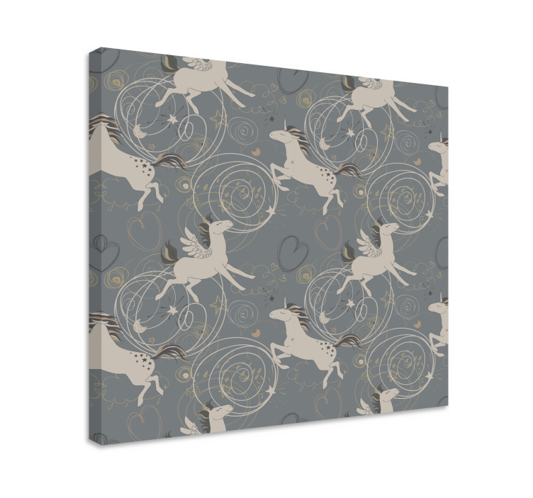 Enhjørning billede på lærred magiske vingede væsner - TenStickers