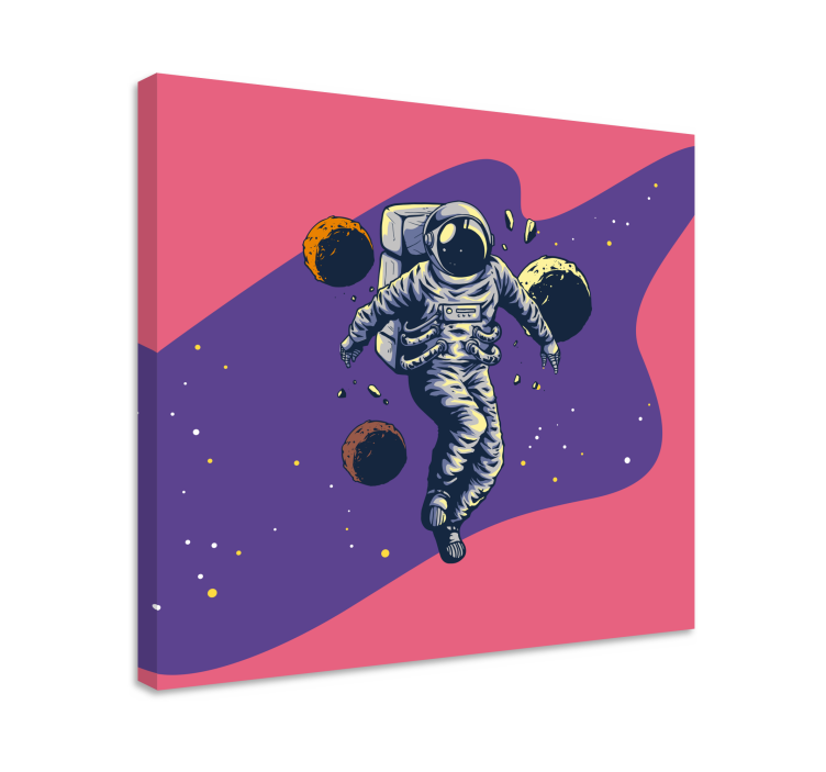 Håndtegnede astronaut flyvende stil vægprint - TenStickers