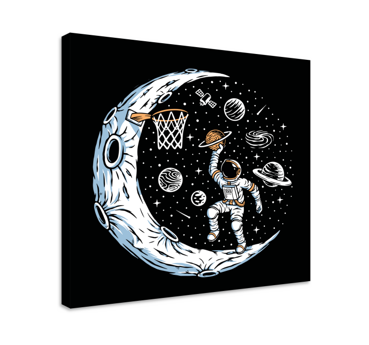 Astronaut spiller basketball vægprint - TenStickers