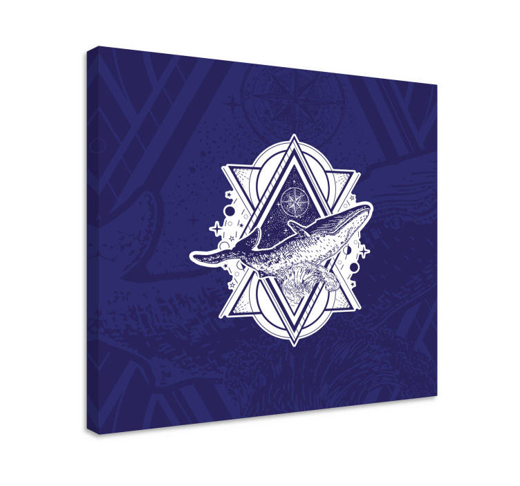 Marine lærredsbillede hval astral design - TenStickers