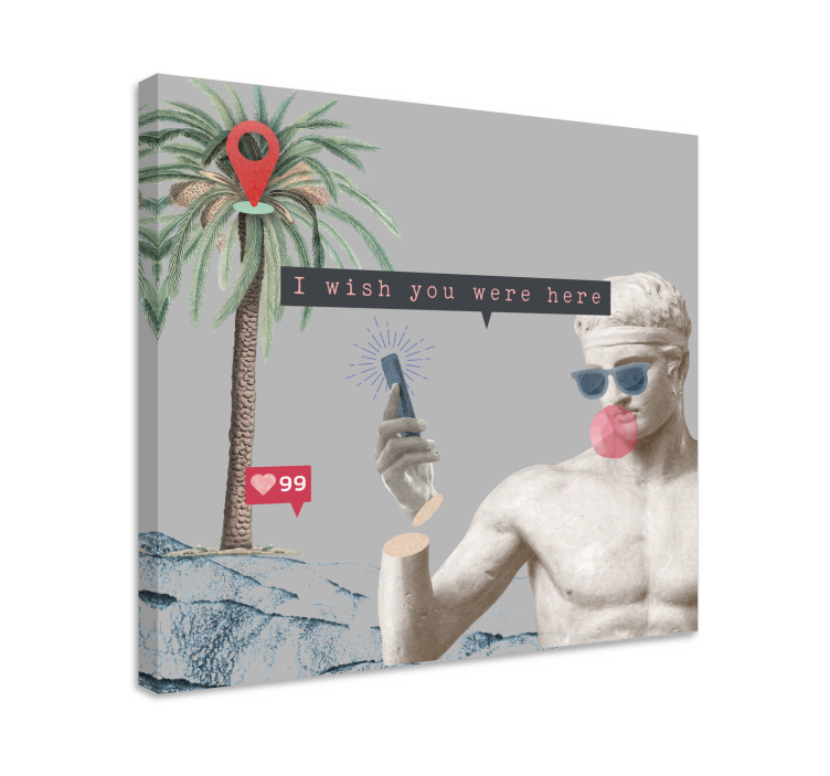 Du ville ønske du var her citat lærredsbillede - TenStickers