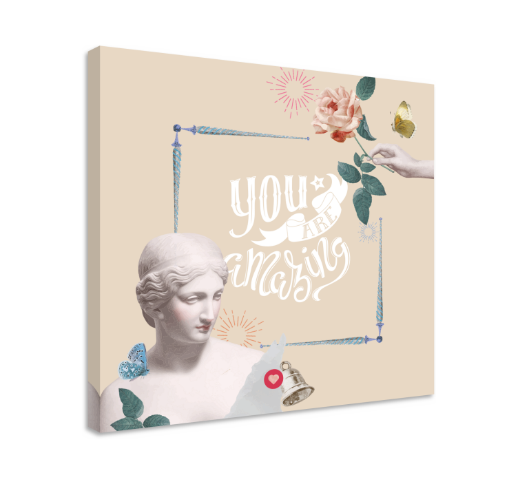 Citat med statue motiverende lærred - TenStickers