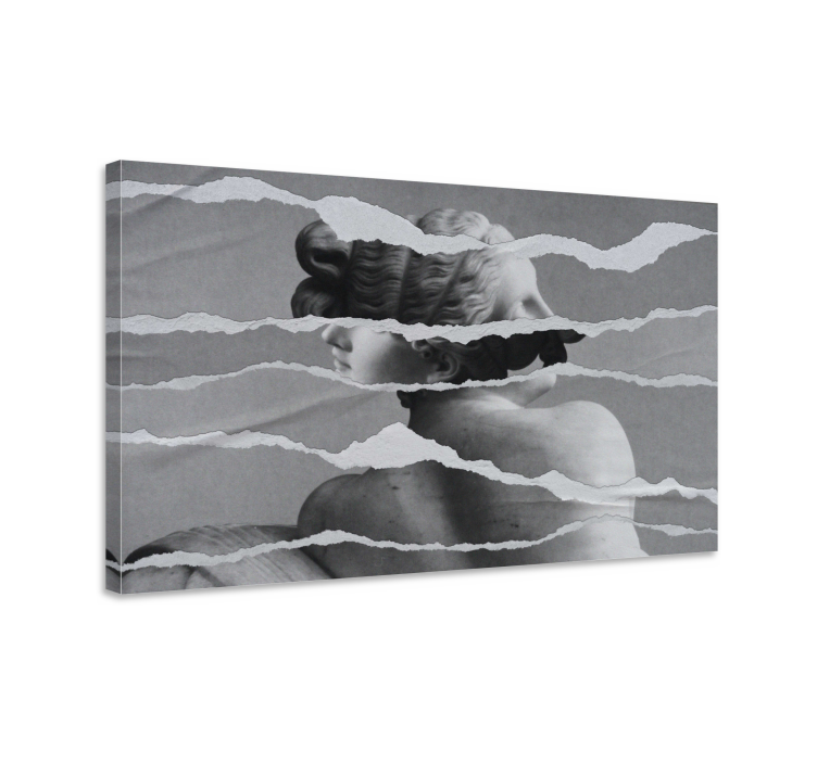 Kunst lærredsbillede af revet papir skulptur - TenStickers