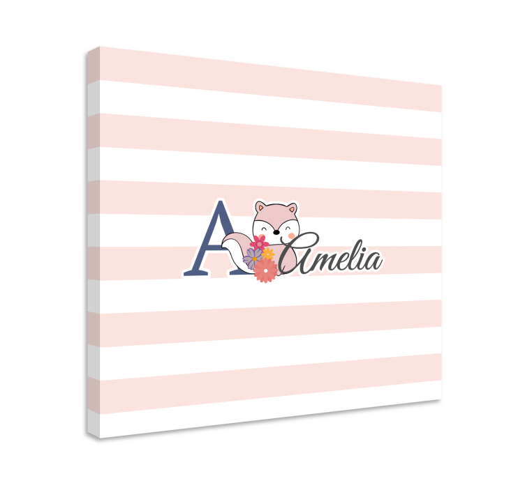 Baby lærredsbilleder sød ræv personalisering - TenStickers