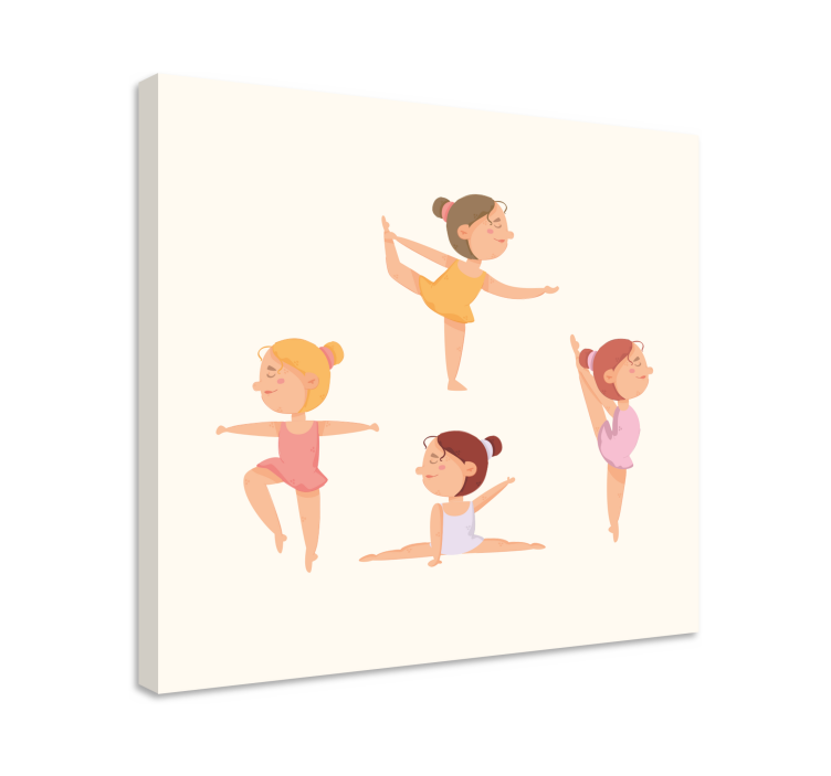 Børne lærredsbillede dansende ballerinaer - TenStickers