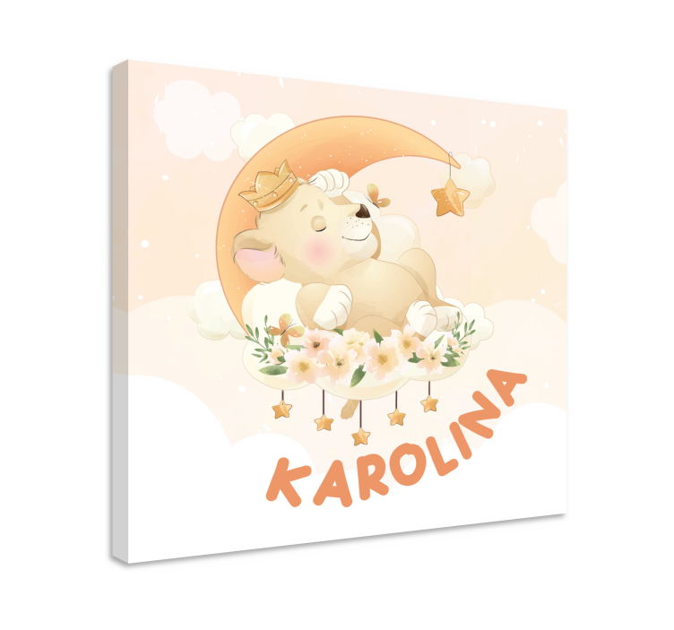 Søvnig bjørn drømmer baby lærredsbilleder - TenStickers