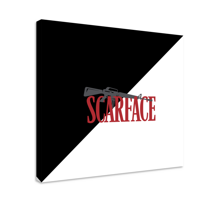 Videospil lærred print scarface pistol logo - TenStickers