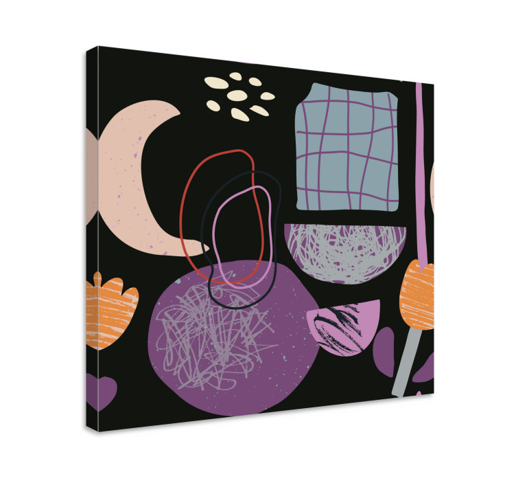 Dekorativt billede på lærred abstrakte botaniske træk - TenStickers